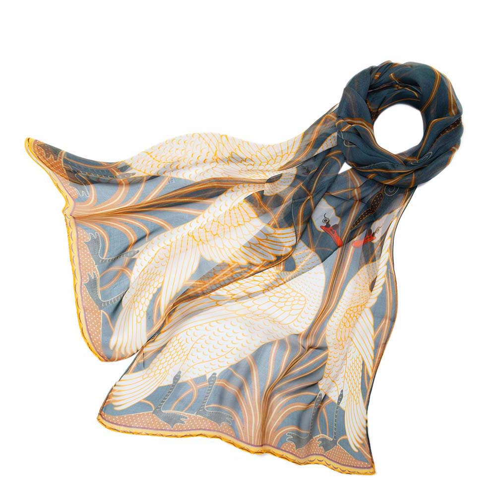 Swan - 100% Pure Silk Scarf