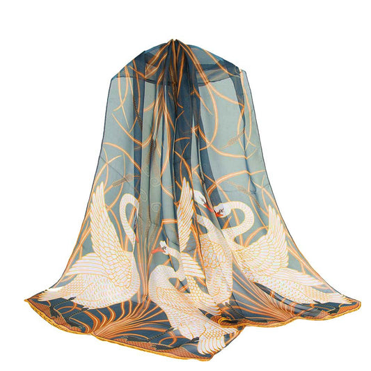 Swan - 100% Pure Silk Scarf